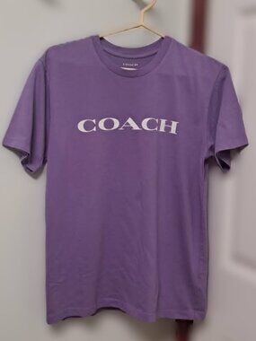 NWOT Coach Essential Purple Logo Women's Tee Boyfriend/Oversized Fit C9693